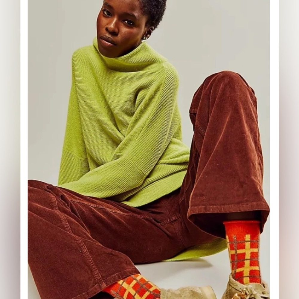 Free people, ottoman slouchy, celery green, medium